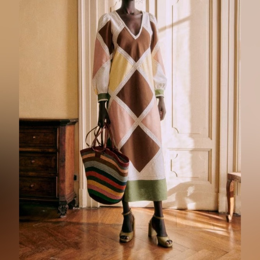 Sezane patchwork dress! Like new